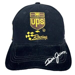 Vintage Dale Jarrett Hat Cap Strap Back 90s Y2K 00s Nascar Racing Black USA Dad